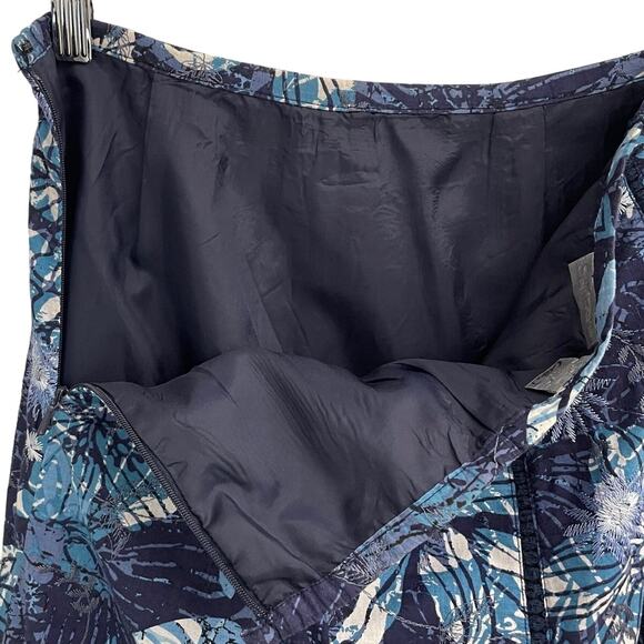 CHICO'S Skirt Chico Size 0 or US 4 Blue Floral Peasant Pleated Embroidery Boho - Picture 4 of 7